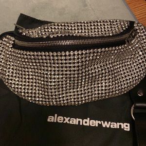 Alexander Wang Attica Heiress Rhinestones Mesh Mini Fanny Crossbody Bag